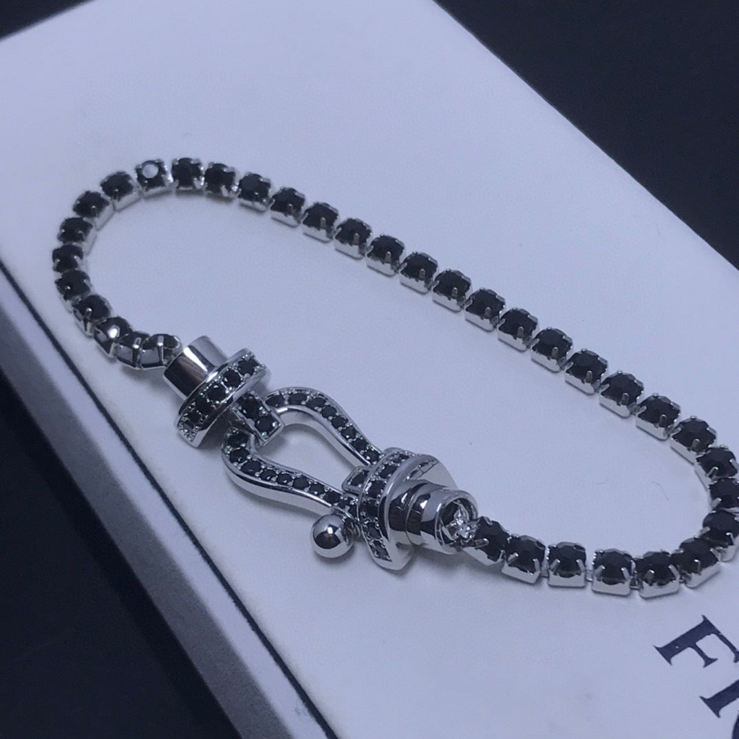 [Marins]FORCE  LARGE HORSESHOE FULL DIAMOND TENNIS BRACELET