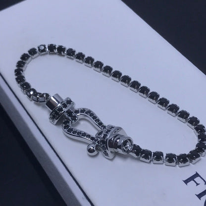 [Marins]FORCE  LARGE HORSESHOE FULL DIAMOND TENNIS BRACELET