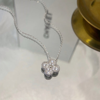 [Marins]CLOVER 15MM DIAMOND SINGLE FLOWER NECKLACE