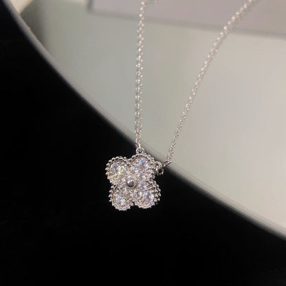[Marins]CLOVER 15MM DIAMOND SINGLE FLOWER NECKLACE