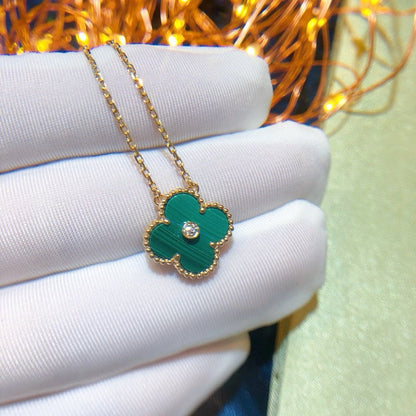 [Marins]CLOVER 15MM DIAMOND TURQUOISE NECKLACE