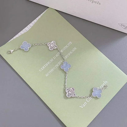 [Marins] CLOVER 5 MOTIF PURPLE CHALCEDONY BRACELET COLLECTION