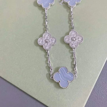 [Marins] CLOVER 5 MOTIF PURPLE CHALCEDONY BRACELET COLLECTION
