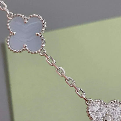 [Marins] CLOVER 5 MOTIF PURPLE CHALCEDONY BRACELET COLLECTION
