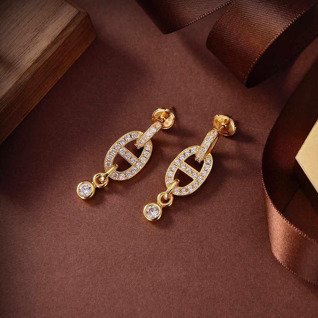 [Marins]HM CHAINE DIAMOND EARRINGS