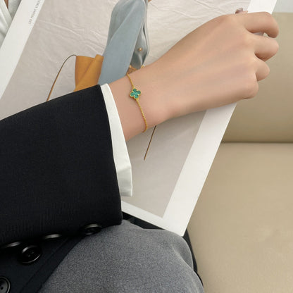 [Marins]CLOVER BRACELET MALACHITE 1 MOTIF