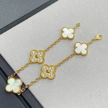 [Marins]CLOVER WHITE PEARL MOP 5 MOTIF BRACELET COLLECTION