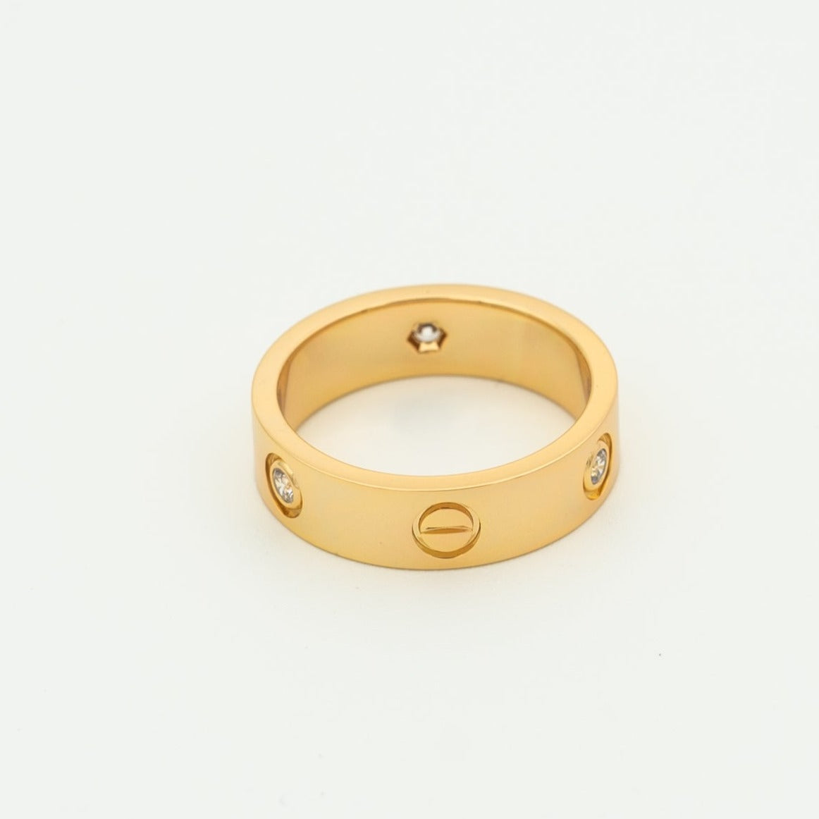 [Marins]LOVE RING 5.5MM 3 DIAMONDS PINK GOLD