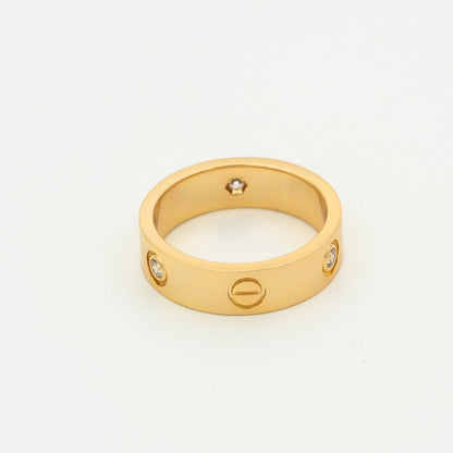 [Marins]LOVE RING 5.5MM 3 DIAMONDS PINK GOLD