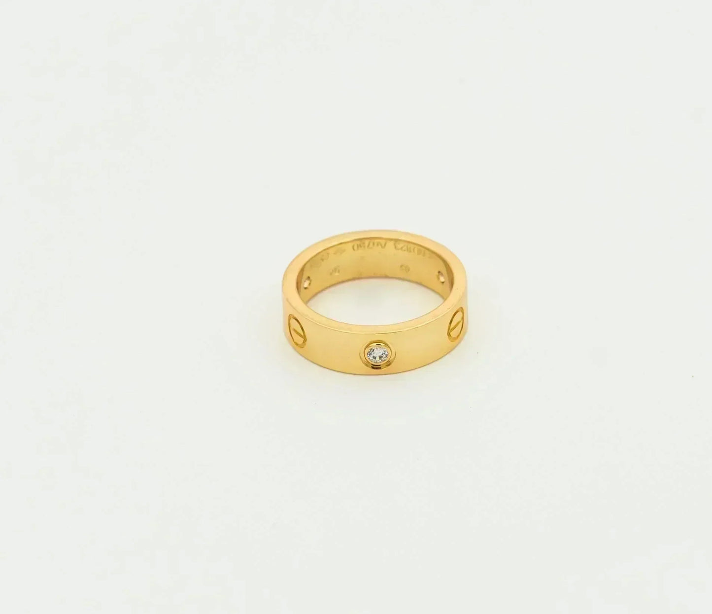 [Marins]LOVE RING 5.5MM 3 DIAMONDS GOLD