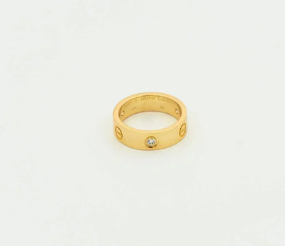 [Marins]LOVE RING 5.5MM 3 DIAMONDS GOLD