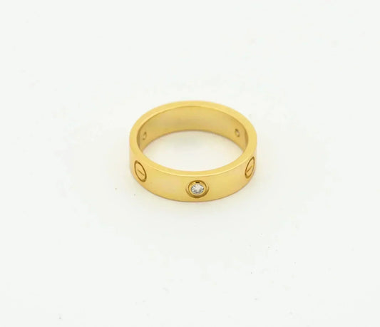 [マリオン]LOVE リング 4MM 1ダイヤモンド ゴールド