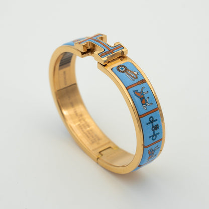 [Marins]H PINK GOLD BRACELET BLUE CERAMIC