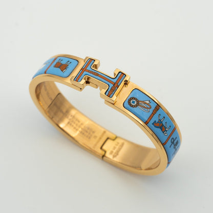 [Marins]H PINK GOLD BRACELET BLUE CERAMIC