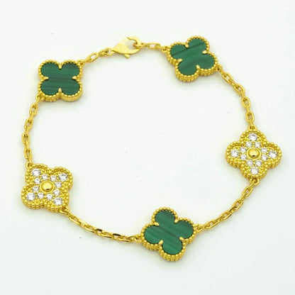[Marins] CLOVER 5 MOTIF MALACHITE BRACELET COLLECTION