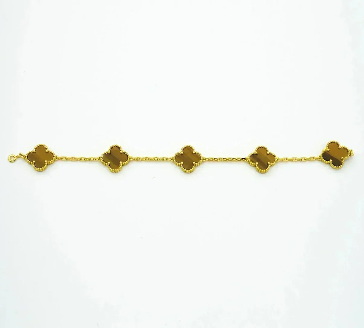 [Marins] CLOVER 5 MOTIFS TIGER EYE BRACELET COLLECTION