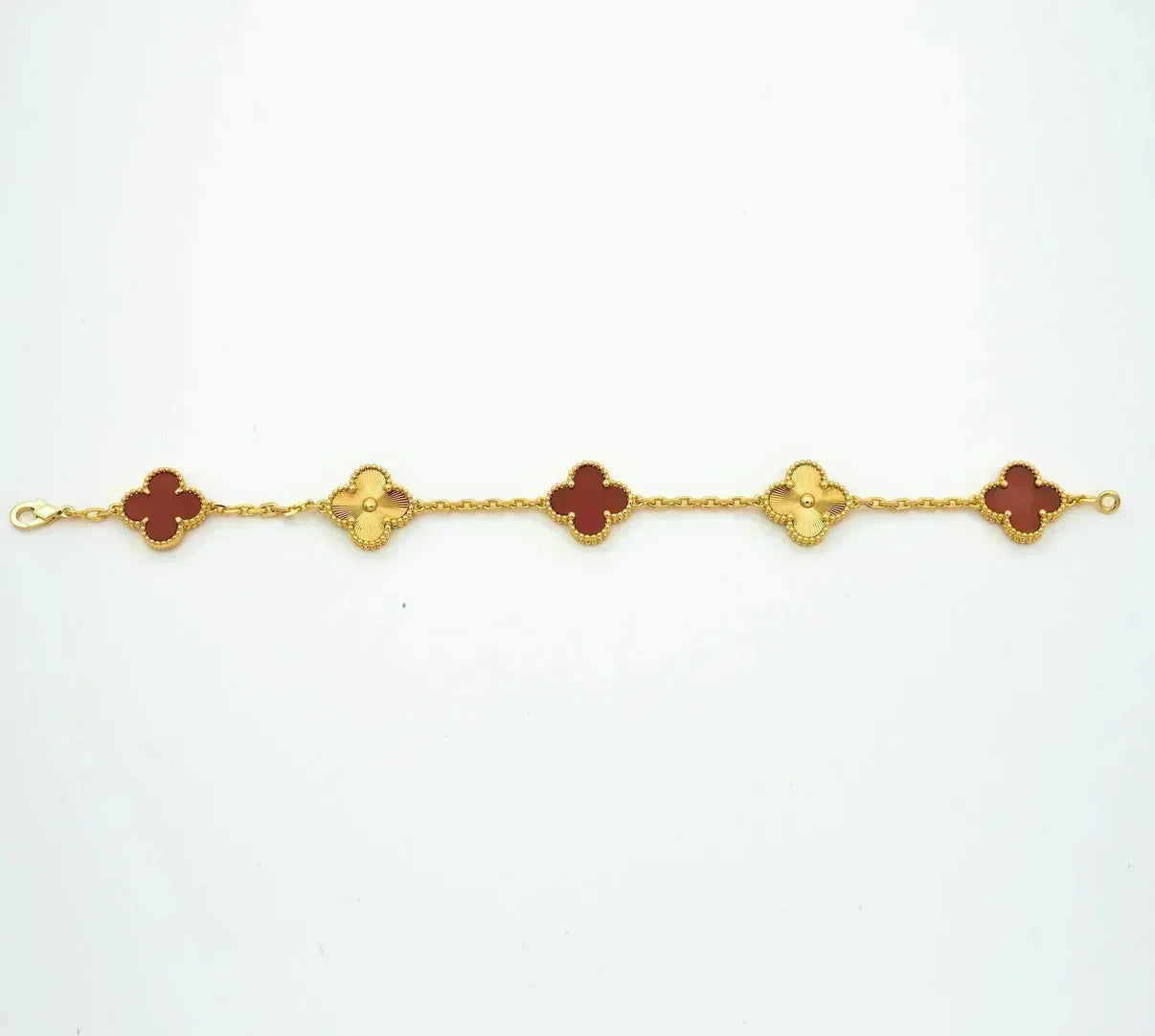 [Marins] CLOVER 5 MOTIF RED CORNELIAN BRACELET COLLECTION