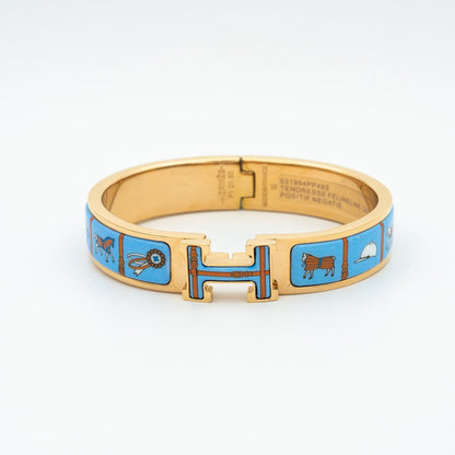 [Marins]H PINK GOLD BRACELET BLUE CERAMIC