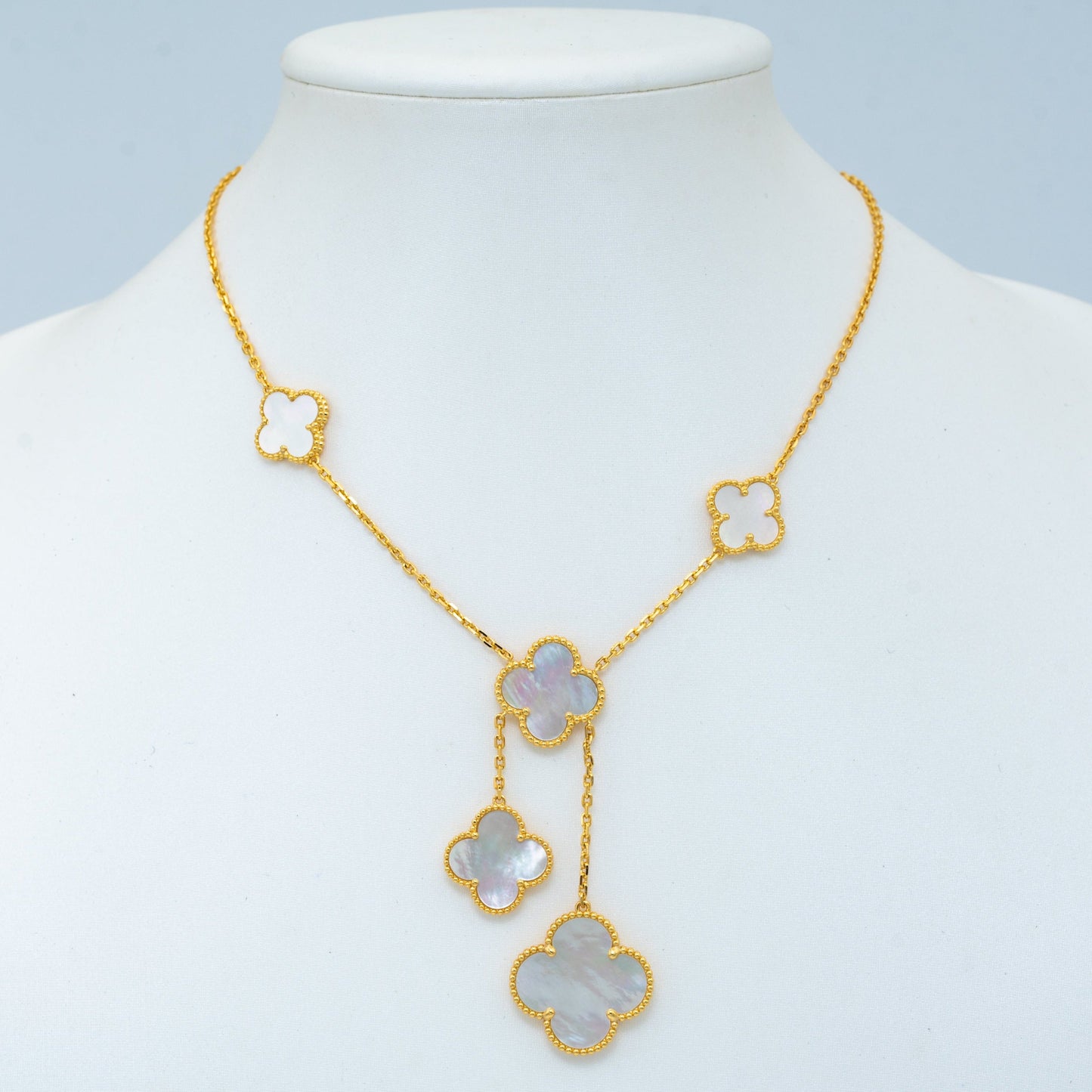 [Marins]CLOVER MOTHER OF PEARL NECKLACE 6 MOTIF