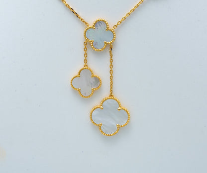 [Marins]CLOVER MOTHER OF PEARL NECKLACE 6 MOTIF