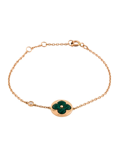[Marins]SUN MALACHITE 1 DIAMOND PINK GOLD BRACELET