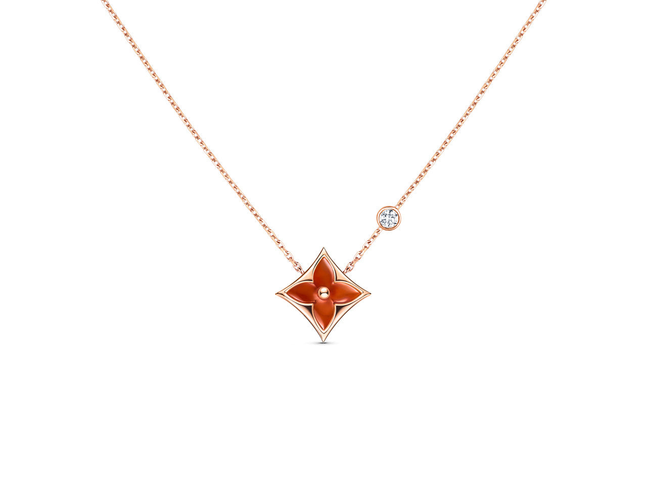 [Marins]STAR NECKLACE PINK GOLD 1 DIAMOND