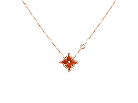 [マリーンズ]スターネックレス ピンクゴールド 1ダイヤモンド