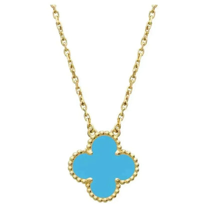 [Marins]CLOVER 15MM VINTAGE TURQUOISE NECKLACE