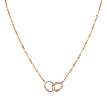 [Marins]LOVE NECKLACE DOUBLE RING PINK GOLD
