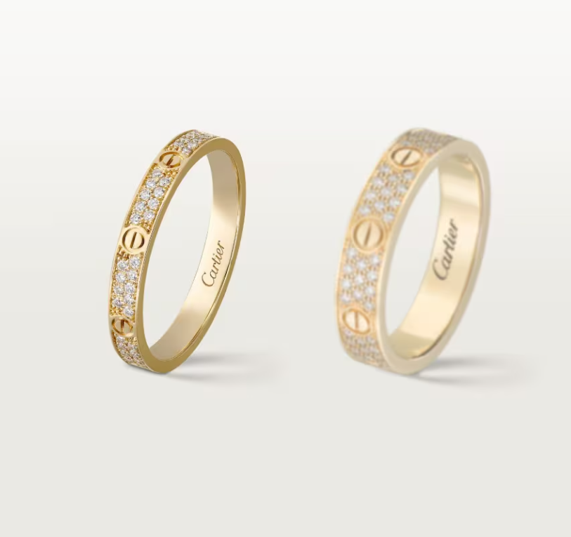 [Marins]LOVE RING 2.6mm-wide full-diamond ring Gold