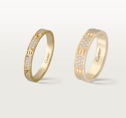 [Marins]LOVE RING 2.6mm-wide full-diamond ring Gold