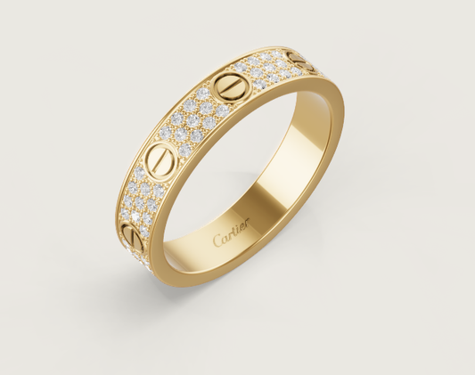 [マラン]ラブリング 4mm幅 フルダイヤリング GOLD