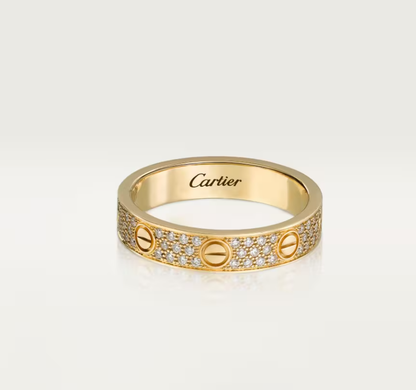 [Marins]LOVE RING 4mm-wide full-diamond ring GOLD
