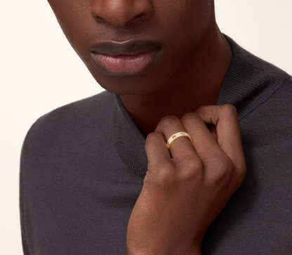 [Marins]LOVE RING 4mm-wide full-diamond ring GOLD