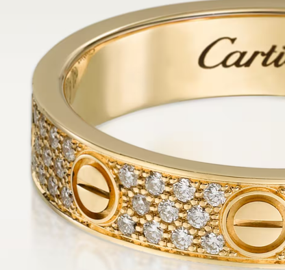 [Marins]LOVE RING 4mm-wide full-diamond ring GOLD