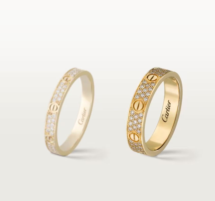 [Marins]LOVE RING 4mm-wide full-diamond ring GOLD