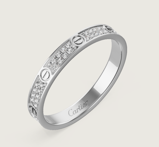[Marins]LOVE RING 2.6mm幅 フルダイヤモンドリング シルバー