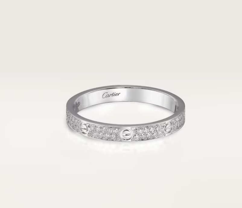 [Marins]LOVE RING 2.6mm-wide full-diamond ring silver