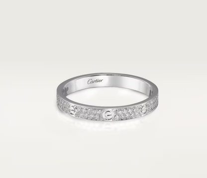 [Marins]LOVE RING 2.6mm-wide full-diamond ring silver