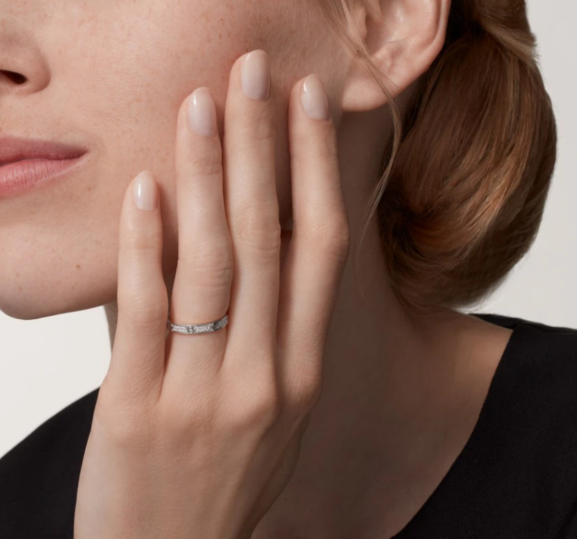 [Marins]LOVE RING 2.6mm-wide full-diamond ring silver