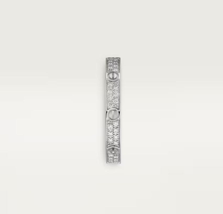 [Marins]LOVE RING 2.6mm-wide full-diamond ring silver