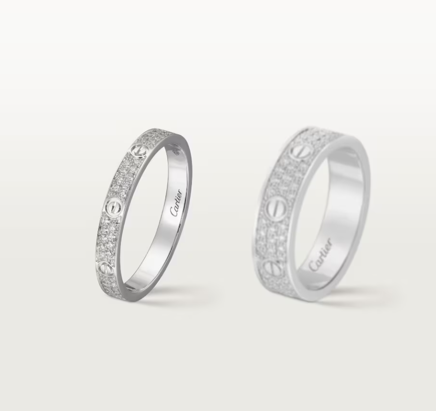 [Marins]LOVE RING 2.6mm-wide full-diamond ring silver