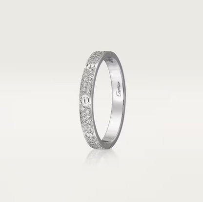 [Marins]LOVE RING 2.6mm-wide full-diamond ring silver
