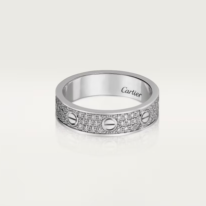 [Marins]LOVE RING 4mm-wide full-diamond ring silver