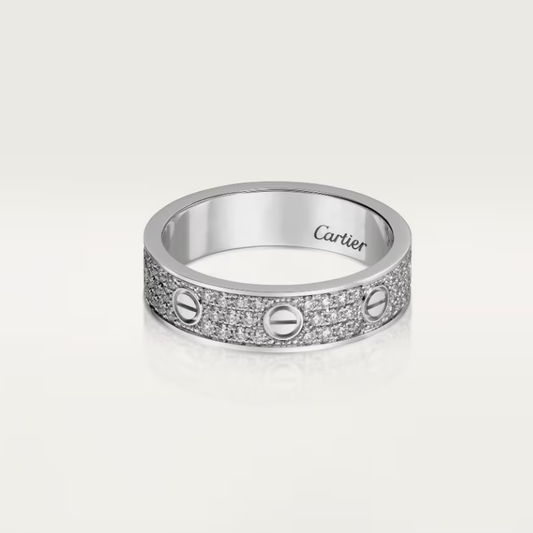 [マリ] LOVE RING 4mm幅 フルダイヤリング シルバー
