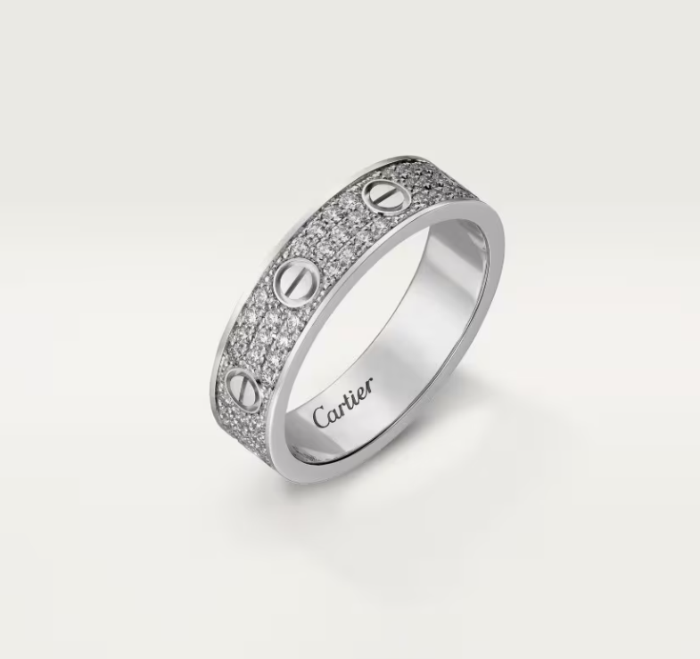 [Marins]LOVE RING 4mm-wide full-diamond ring silver