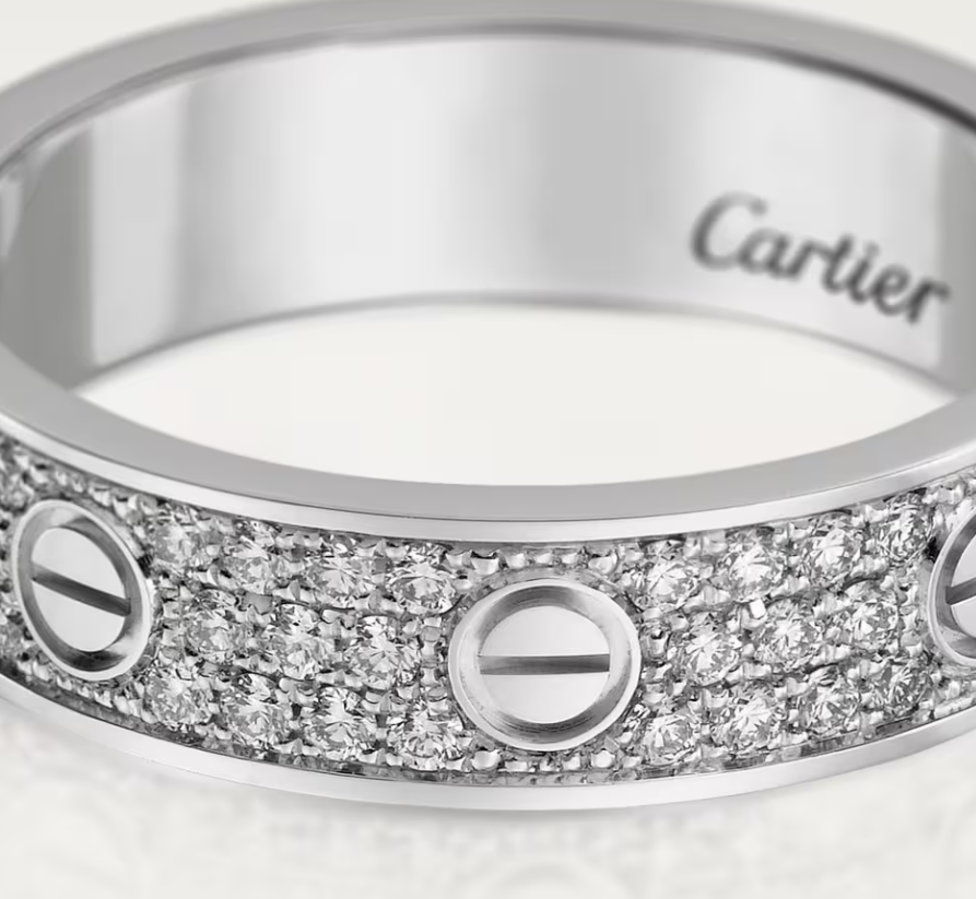[Marins]LOVE RING 4mm-wide full-diamond ring silver