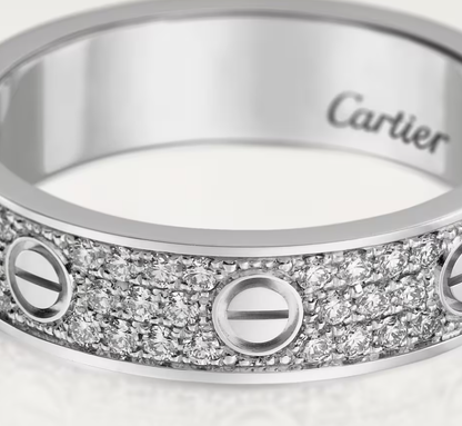 [Marins]LOVE RING 4mm-wide full-diamond ring silver