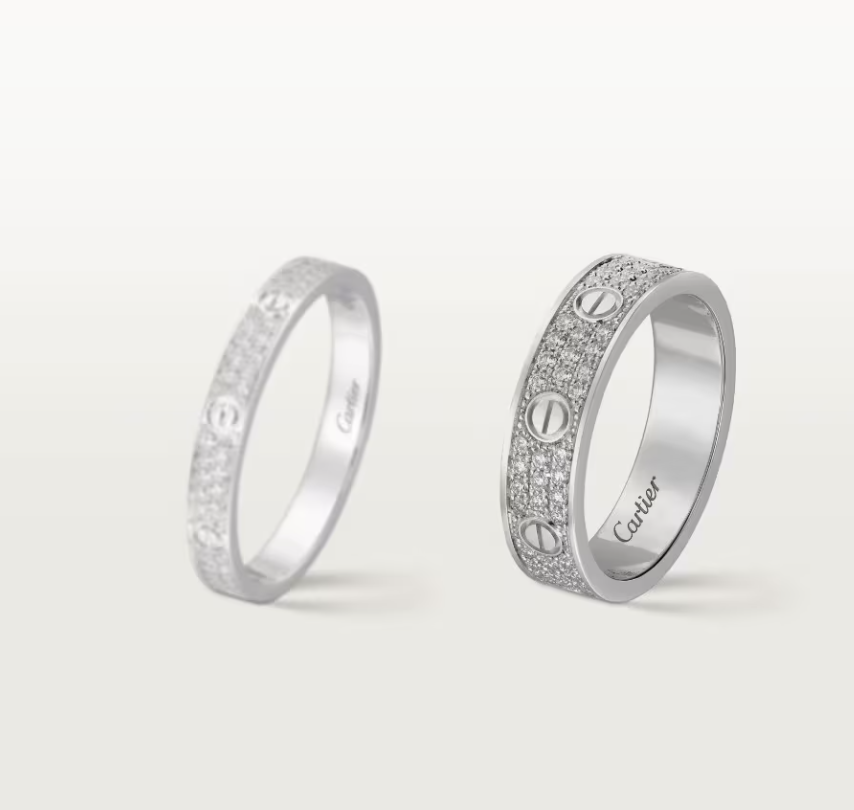 [Marins]LOVE RING 4mm-wide full-diamond ring silver