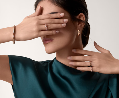 [Marins]LOVE RING 2.6mm-wide full-diamond ring Marins Gold